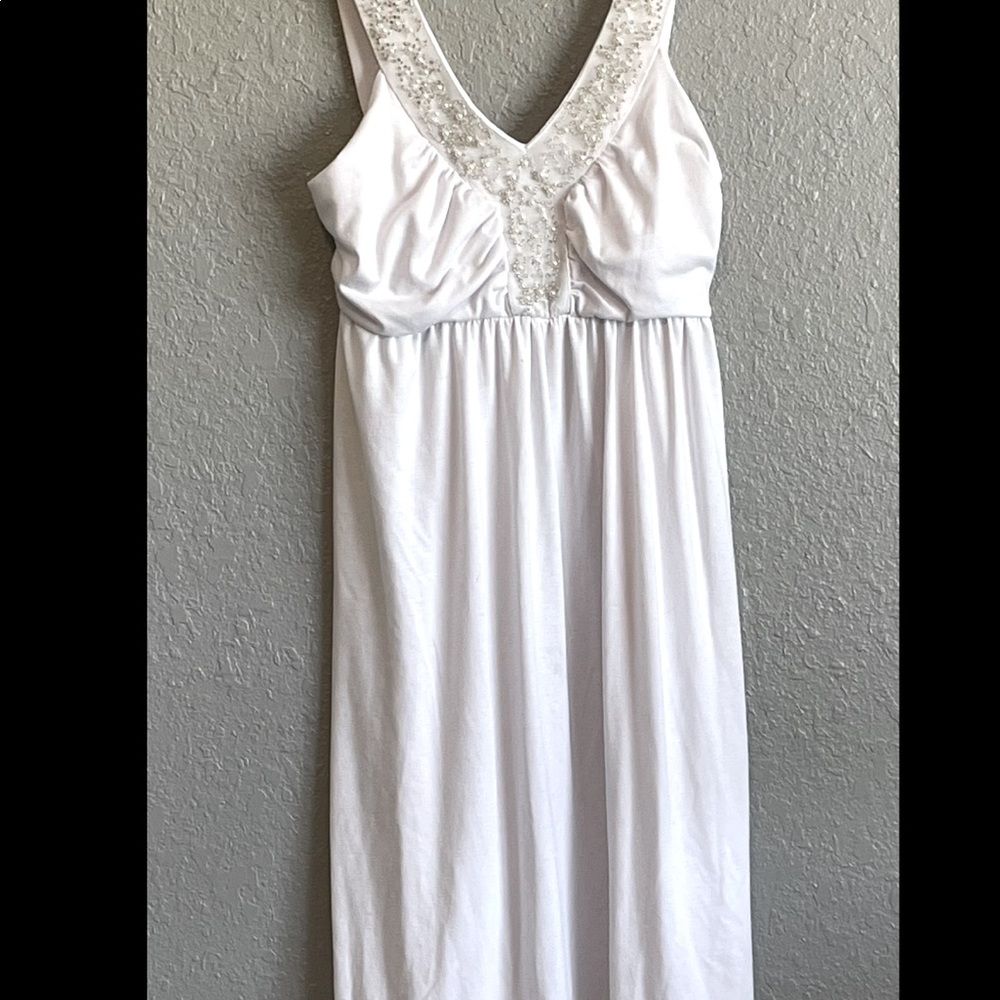 White V- Neck Dress  S/M Woman